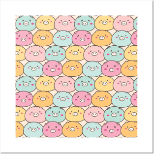 Lovely Pig Pattern Posters and Art